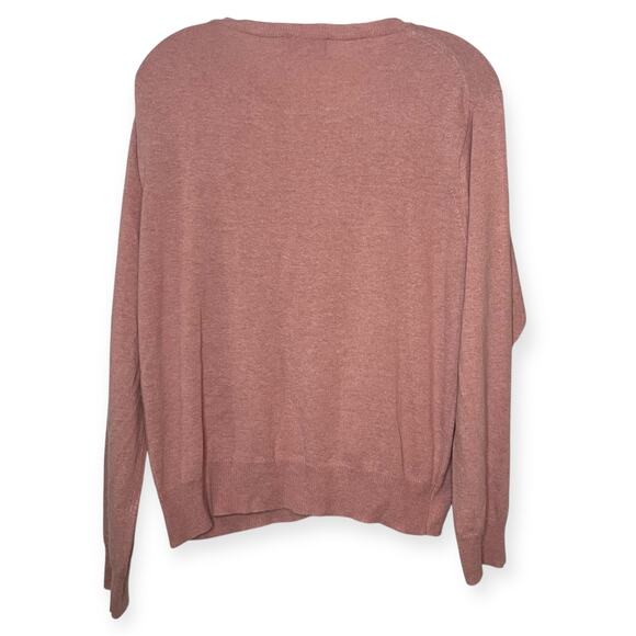 Bianco & Blu Made in Italy Pink Cashmere Silk Blend Sweater Minimalist Sz Large - Picture 3 of 7